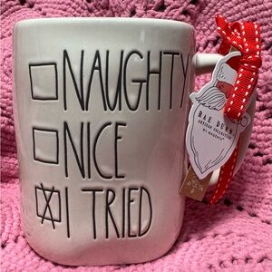 Rae Dunn Artisan Collection by Magenta “Naughty Nice I Tried” Christmas Mug NWT